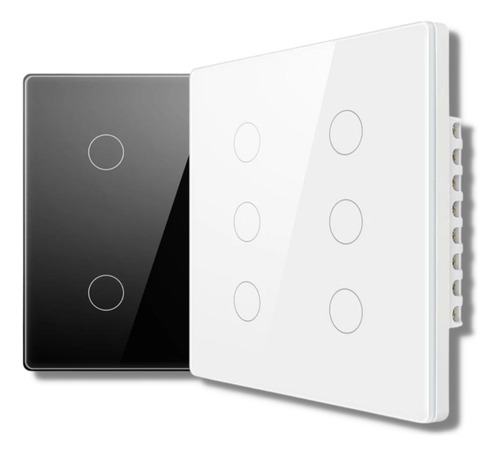 Interruptor 4x4 Touch Wifi 8 Botões Tuya Alexa Google Cor Branco