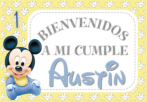 Kit Imprimible Mickey Baby Mod.2 Deco Y Candy Bar Cumple