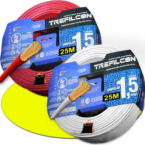 Pack 2 Rollos 25m Cable Unipolar Normalizado 1,5mm Trefilcon