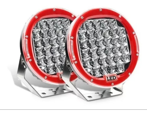 Par Packs Focos Neblineros Led Redondo 96w Rojo Negro 4x4