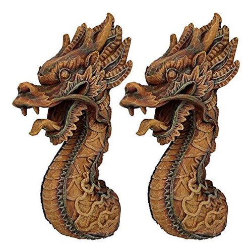 Diseño Toscano La Escultura De La Pared Del Dragón De Fuego 