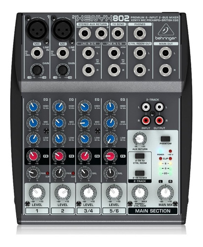Behringer Xenyx 802 Mixer 4 Canales 2 Mono 2 Stereo
