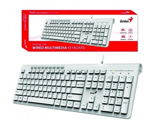 Imagen 6 de 9 de Teclado Multimedia Genius Slimstar 230 Usb Ultra Delgado Esp