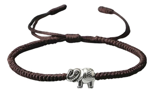 Pulsera De Hilo Con Amuleto De Elefante ¨suerte¨ Ajustable