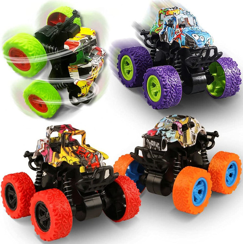 Mountain Buggy Toys - Paquete De 4, Juguetes Monster Truck, 