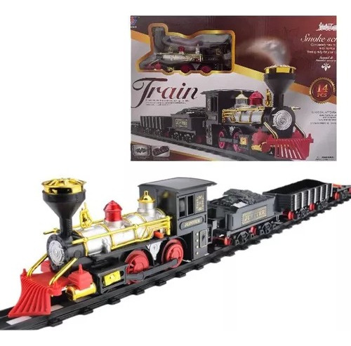  Tren Eléctrico Para Navidad Tren 14pcs Humo Y Sonidos