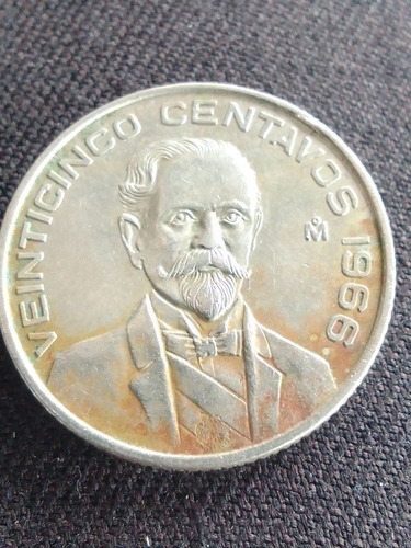 Veinticinco Centavos Madero,año 1966fecha Clave.