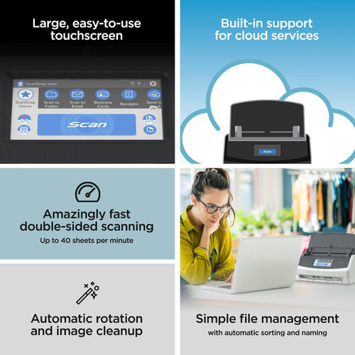 Scanner Scansnap Ix1600 Sem Fio/usb 40ppm Com Tela Sensível