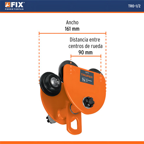 Trole Carga Vigas Ips E Ipr Ajustable 1/2 Ton Truper Tro-1/2