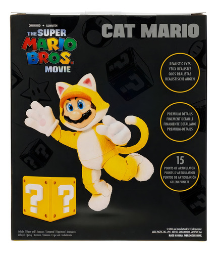 Boneco de 5 polegadas do filme Super Mario Bros Cat Mario