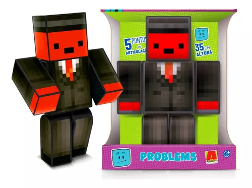 Boneco Zoom Turma do Problems - Grande - 35cm- Minecraft - Streamers-   - Algazarra