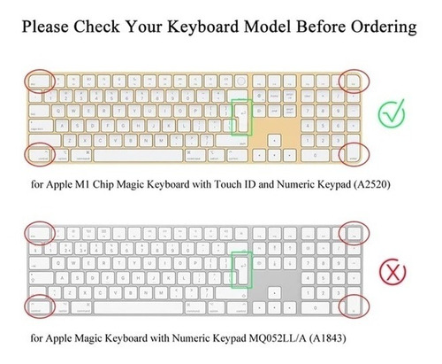 Imagen 3 de 5 de Cubre Teclado Magic Keyboard iMac A2520 M1 Transp