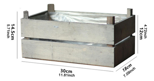 Maceta Rústica De Madera Para Verdes, Caja Decorativa