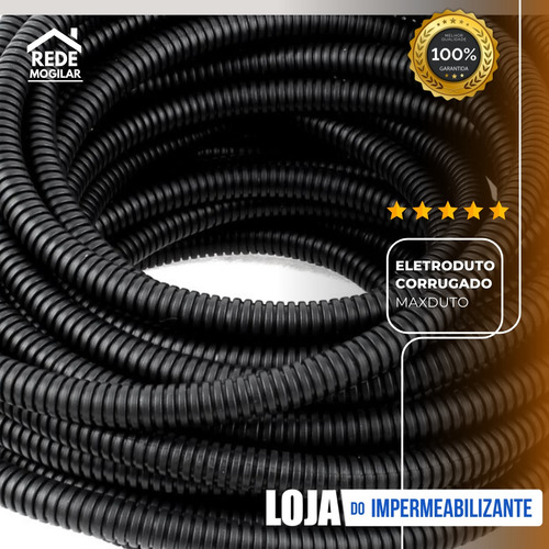 Duto Eletroduto Reforçado 4pol 100mm Rolo C/ 10 Metros Preto