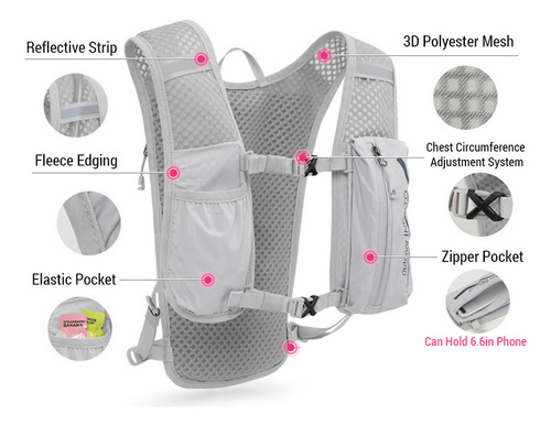 K Chaleco Running Hydion De 5 Litros Con Bolsa De Agua De