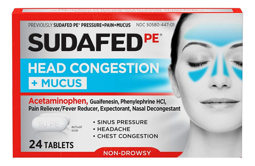 Sudafed Pe Presión + Alivio Del Dolor + Moco Por Presión En 