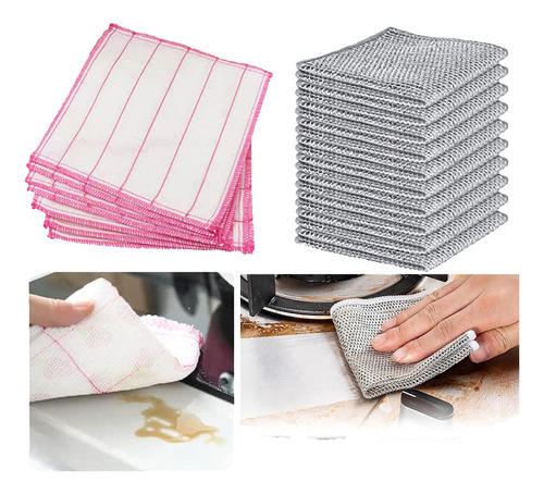 20pcs Rejilla Metalica Paño Microfibra Toalla Cocina Trapo