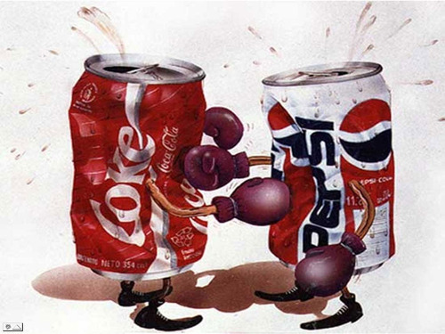 Carteles Antiguos Chapa Coca Cola Vs Pepsi 15x20 Cm