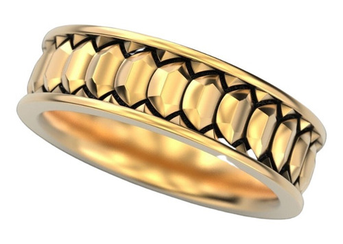 Anillo Hombre Con Diseño De Trenza Plata 925 Chapado En Oro