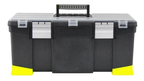 Imagen 2 de 3 de Caja de herramientas Stanley 22-080 de plástico 254mm x 558.8mm x 254mm negra y amarilla