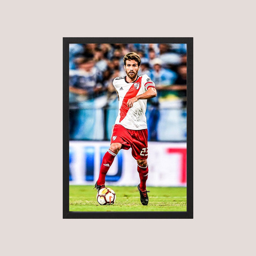 Cuadro River Plate - Leo Ponzio 06 - Tamaño A3 30x40 Cm Rojo Negro