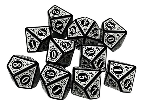 Juego De 10 Dados Poliédricos, Dados Acrílicos D10 Para