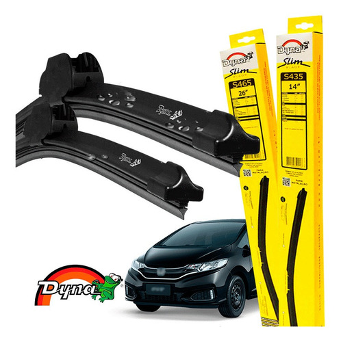 Kit Limpador Parabrisa Original Honda Fit 2009 A 2014 Dyna