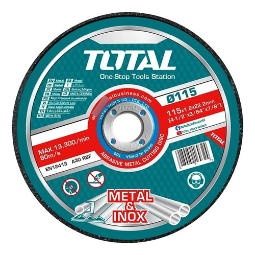 Disco De Corte P/ Metal Acero Inoxidable 115mm 50 Unds Total