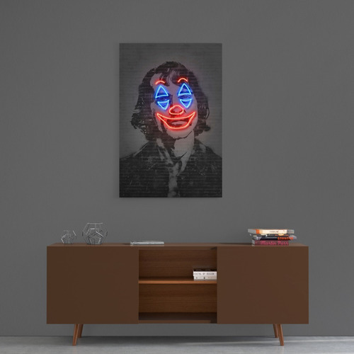 Cuadro Decorativo Joker Guasón Tipo Neon En Canvas 40x60cm