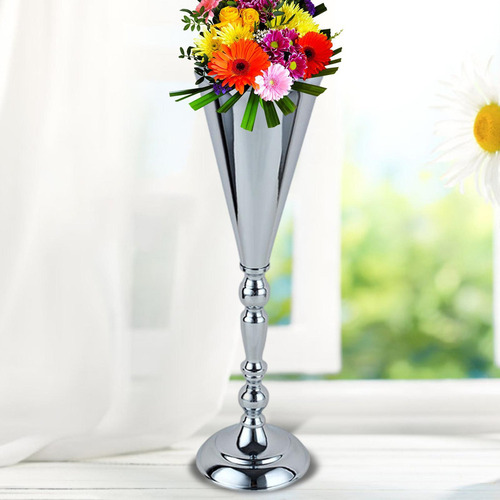Vaso De Flores De Luxo Cromado, Decoração De Mesa De Casamen