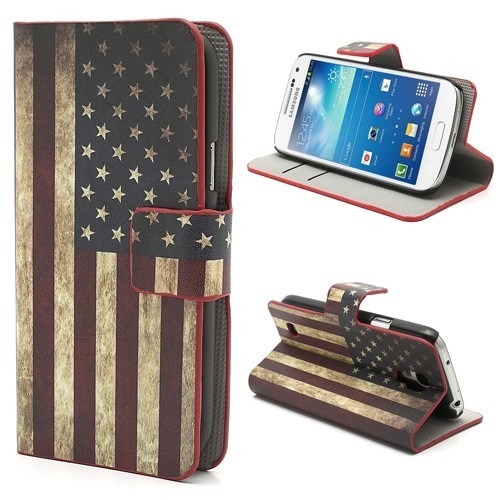 Forro Agenda Samsung S4 Mini Bandera Usa Retro Flip Case New