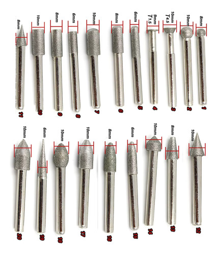 20x Brocas Pontas Diamantadas Abrasivas Para Mármore Granito