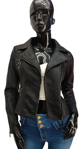 Imagen 4 de 6 de Chamarra Vinipiel Biker Dama