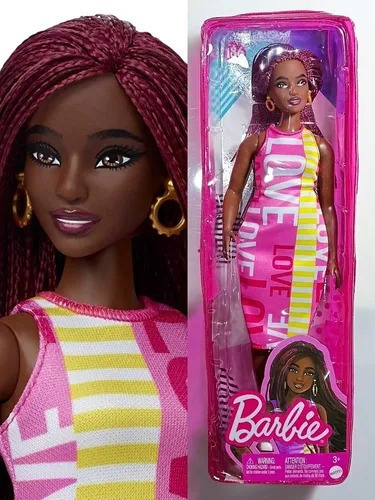 Barbie Fashionista Morena Vestido Love #186