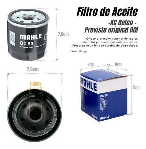 Kit Filtro Aceite Aire Habitaculo Onix 1.4 Joy 2015 2016