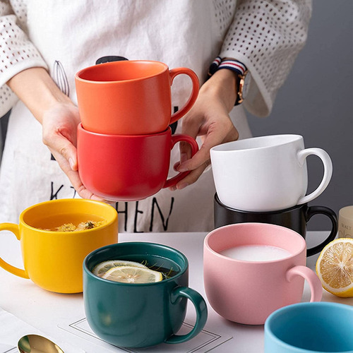 Tazón Cerámica Biona Jumbo Taza Grande 740 Ml Color Blanco