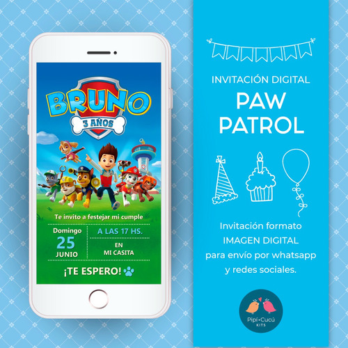 Invitación Virtual Digital - La Patrulla Canina / Paw Patrol