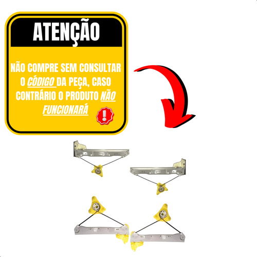 Kit 4 Maquinas Vidro 2 Traseira 2 Dianteira Vw Gol 2008 A 23