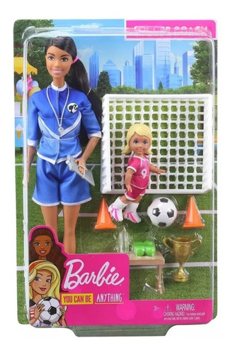 Barbie Playset Soccer Coach Entrenadora De Futbol Morena