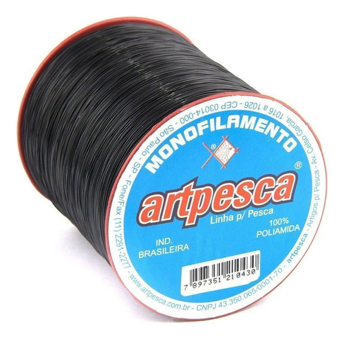 Linha Artpesca Preta 100g 0,35mm  Artesanato/pesca (900m) Cor Preto