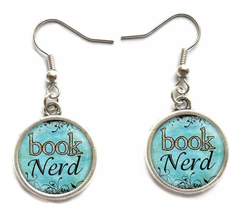 Book Nerd Stud Earrings Glass Art Print Jewelry Charm Gifts.