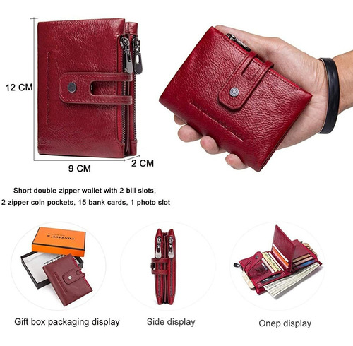Contacts - Monedero De Piel Auténtica Con Doble Cremallera P