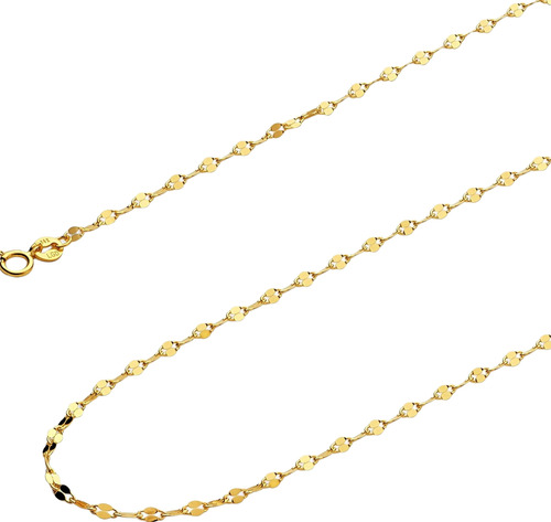 Cadena De Oro Italiano 10k, Estilo Grano De Café, 40 Cm Color Dorado