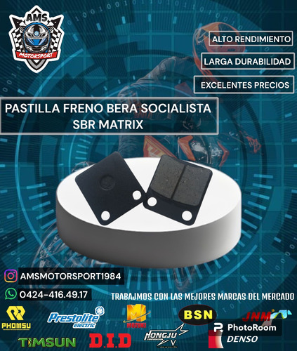 Pastilla De Freno Bera Socialista Sbr Matrix 