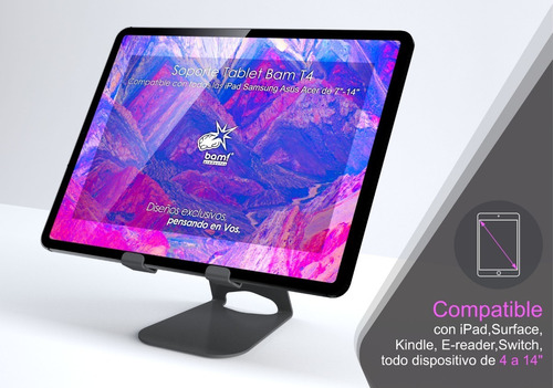 Imagen 4 de 8 de Soporte Tablet Bam T4 iPad Samsung, Etc De 4 A 14 Premium!