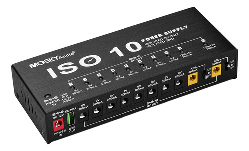 Pedal De Efectos De Guitarra Mosky Iso-10, Fuente De Aliment