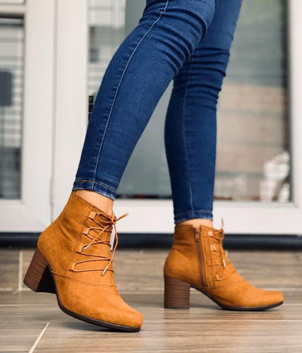 Botas Color Naranja Lindo Modelo Casual Para Mujer Obsequio 