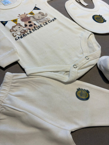 Ajuar 6 Piezas Bebe Recien Nacido Rosario Central Regalo Blanco Rn
