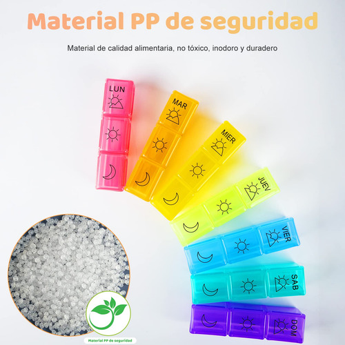 Pastillero Semanal Con 21 Pastilleros Compartimentados