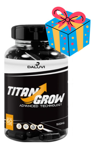 Titan Grow 60 Cáps + Brinde Aumento Melhor Que Bull Black